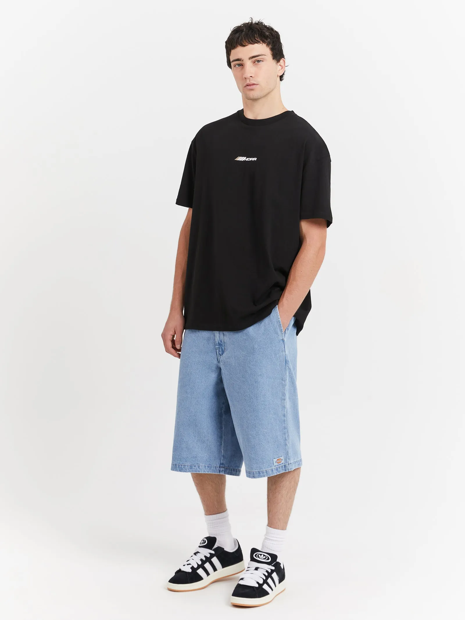 13" Denim Multi Pocket Shorts in Light Indigo