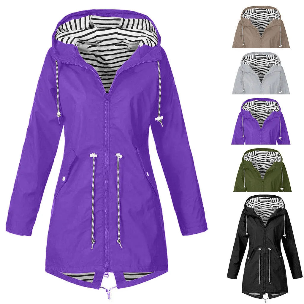 2020 New Women's Solid Rain Jacket