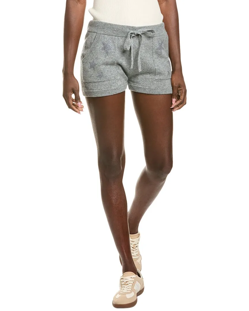 27 Miles Malibu womens  Metallic Star Print Drawstring Cashmere Short, l, Grey