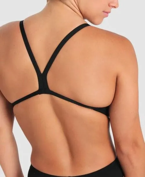 Arena Women Team Swimsuit Challenge Solid Quick Dry Swimwear Black