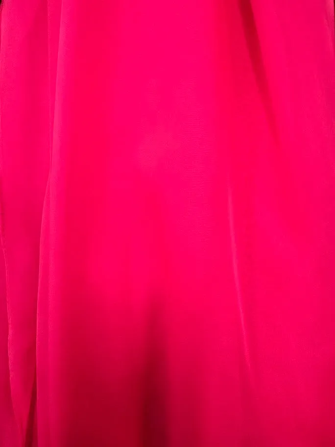 Ashley Lauren 1868 HOT PINK flowy chiffon cape pageant wear double shoulder one piece