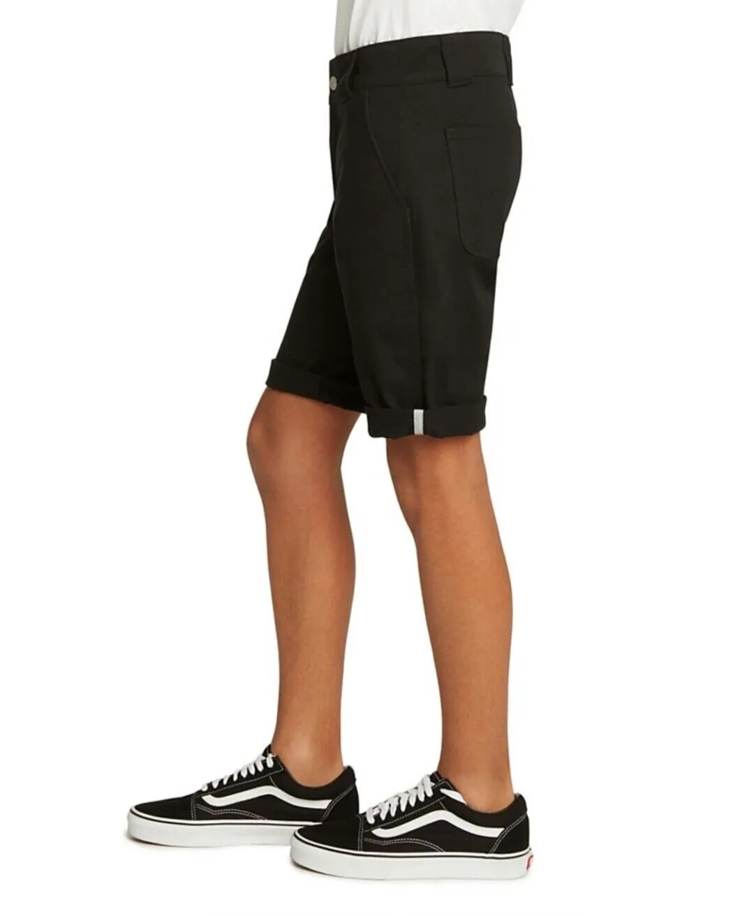 Big Boys Utility Short Black Relaxed Pockets Durable Twill