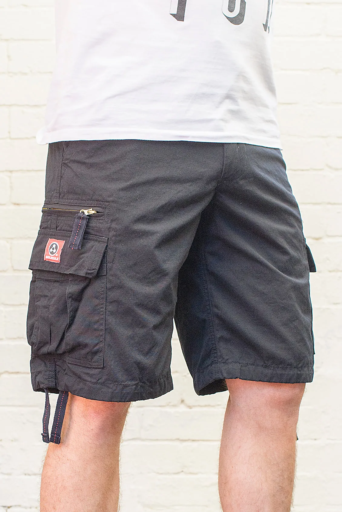 Black Longer Length Molecule 55001 Lightweight Cargo Shorts