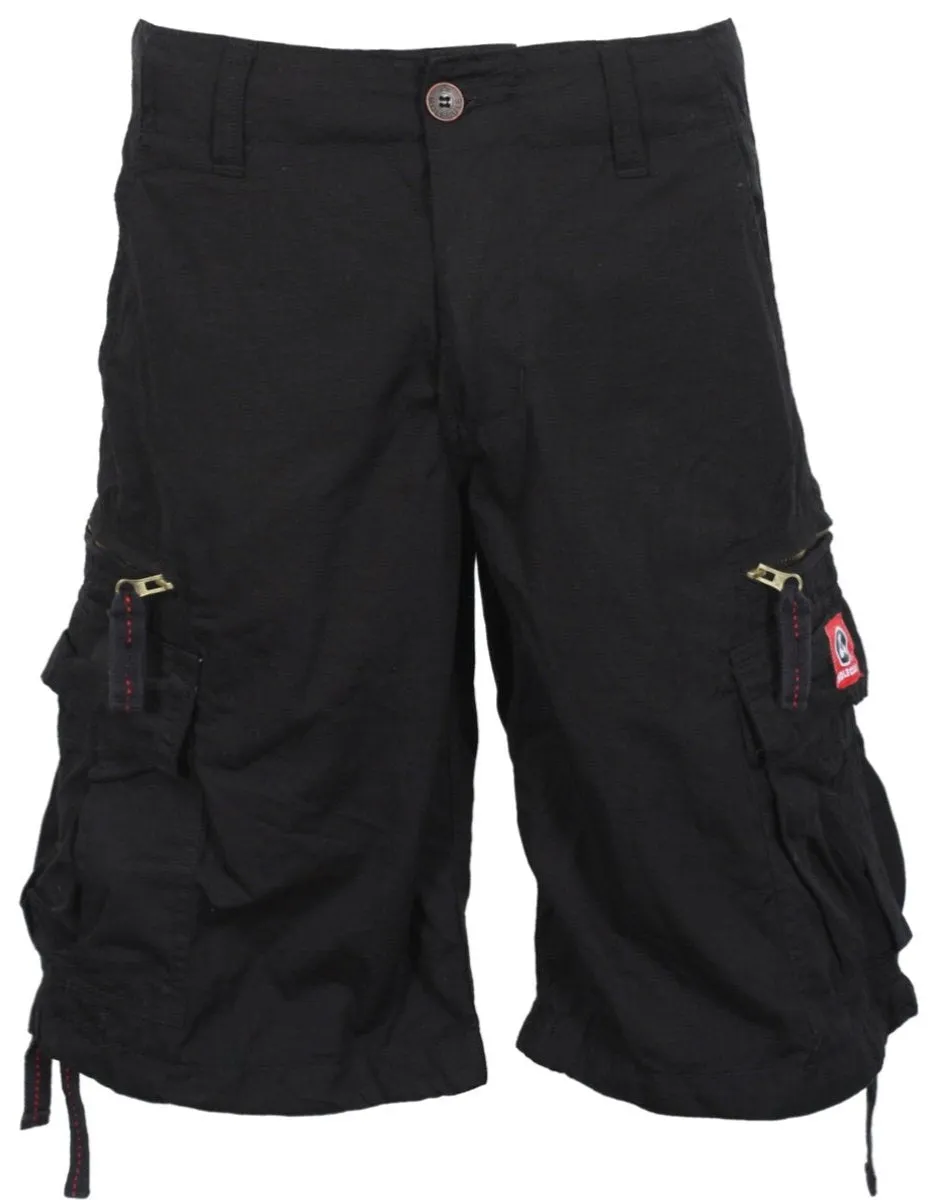 Black Longer Length Molecule 55001 Lightweight Cargo Shorts