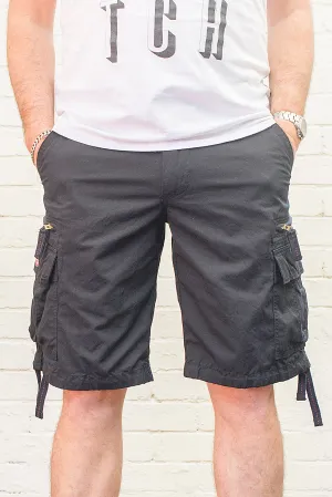Black Longer Length Molecule 55001 Lightweight Cargo Shorts