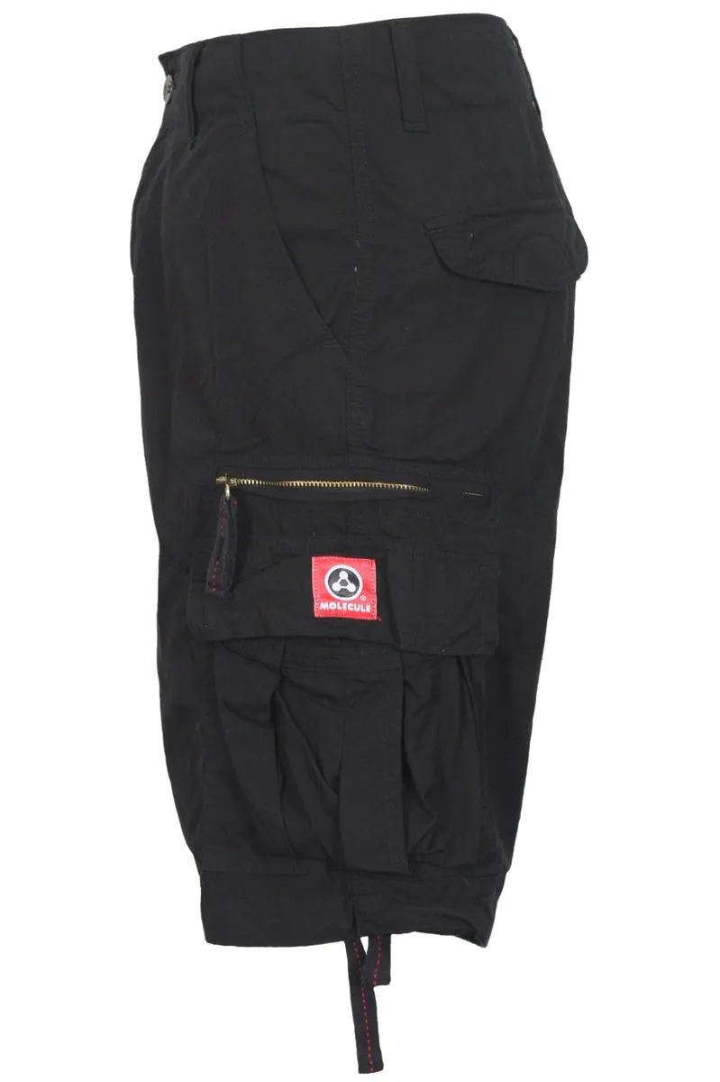 Black Longer Length Molecule 55001 Lightweight Cargo Shorts