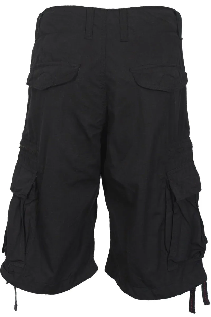 Black Longer Length Molecule 55001 Lightweight Cargo Shorts