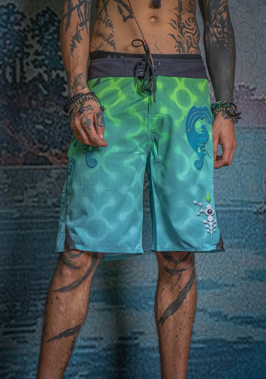 Boardshort Men / Fast Dry - Green KRAKEN