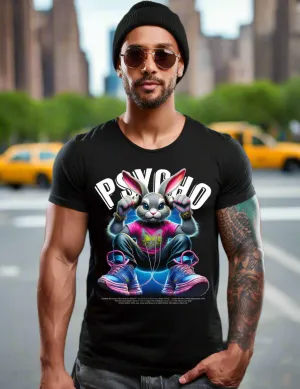Bunny Psycho Art T-Shirt - Unique and Exclusive Design | Grooveman Music TM"