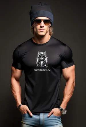 Cat Born to Be a Dj Black Collection Art Exclusive T-Shirts | GM Trademark