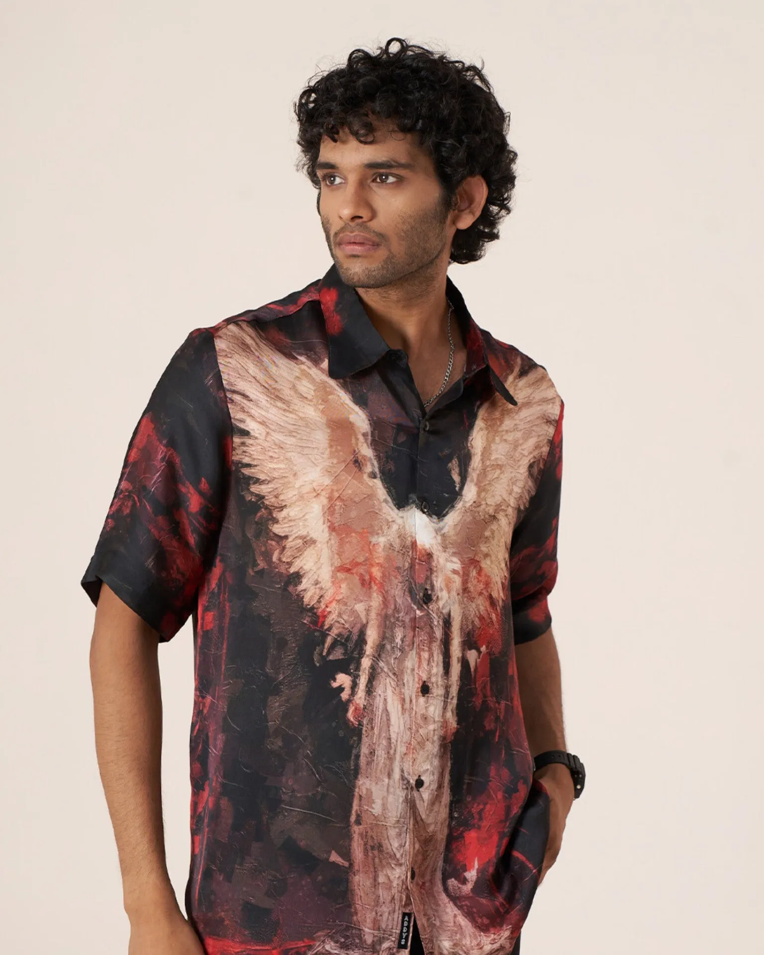 Celestial Wings Pure Bemberg Satin Short Sleeve Shirt
