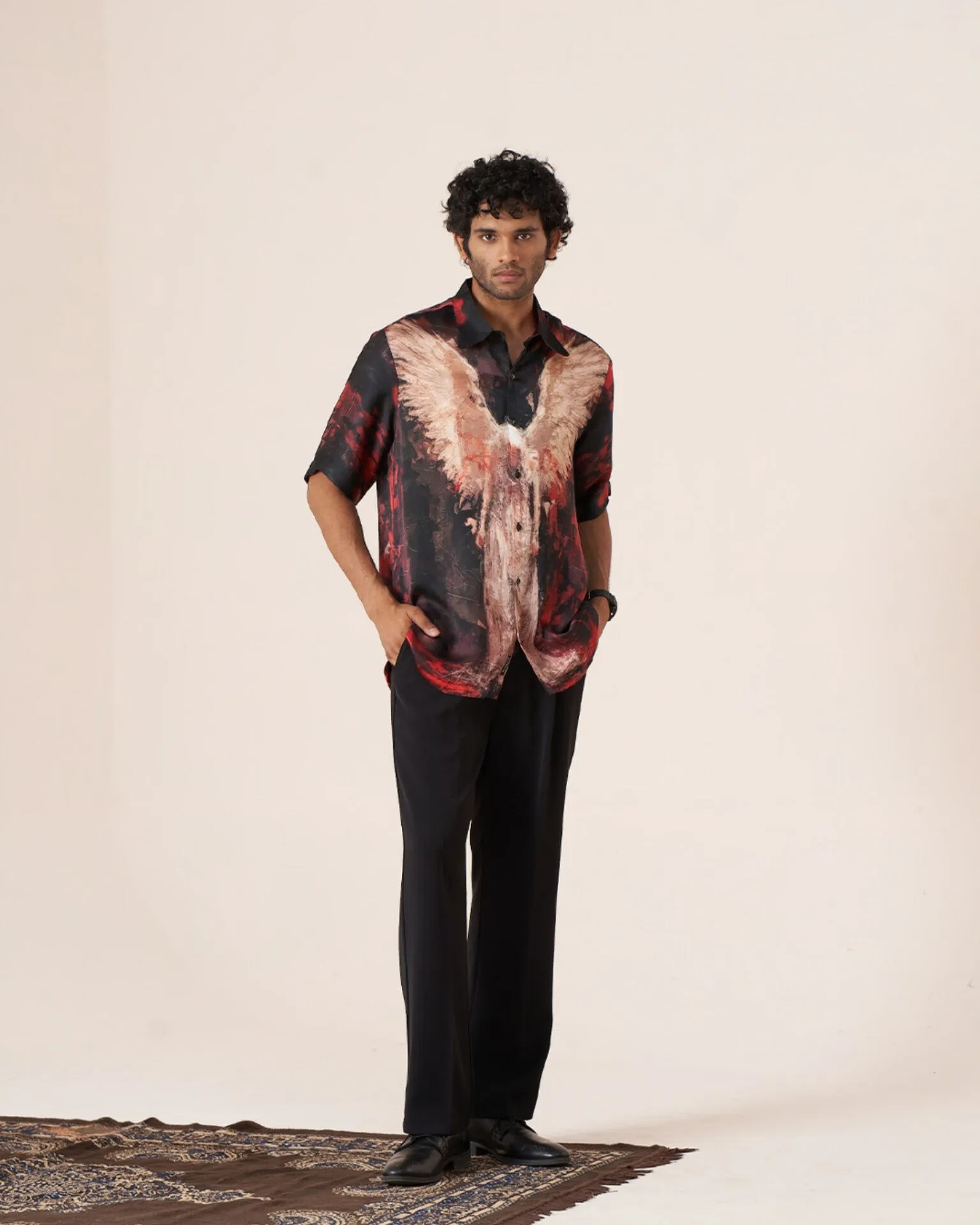 Celestial Wings Pure Bemberg Satin Short Sleeve Shirt