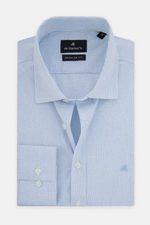 Checked Light-Blue & White Bamboo Classic Shirt