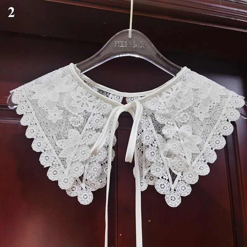 Collar Artifact White Lace Fake Collar Younger Peter Pan Collar Korean Style Versatile Fake Collar Outer Matching Skirt Shawl