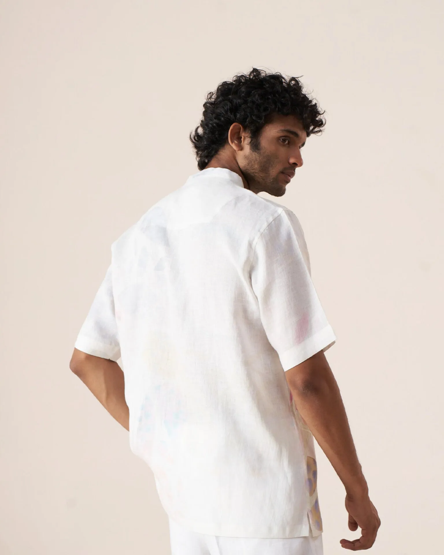 Color Splash (Pure Linen Short Sleeve Shirt)  AddysForMen