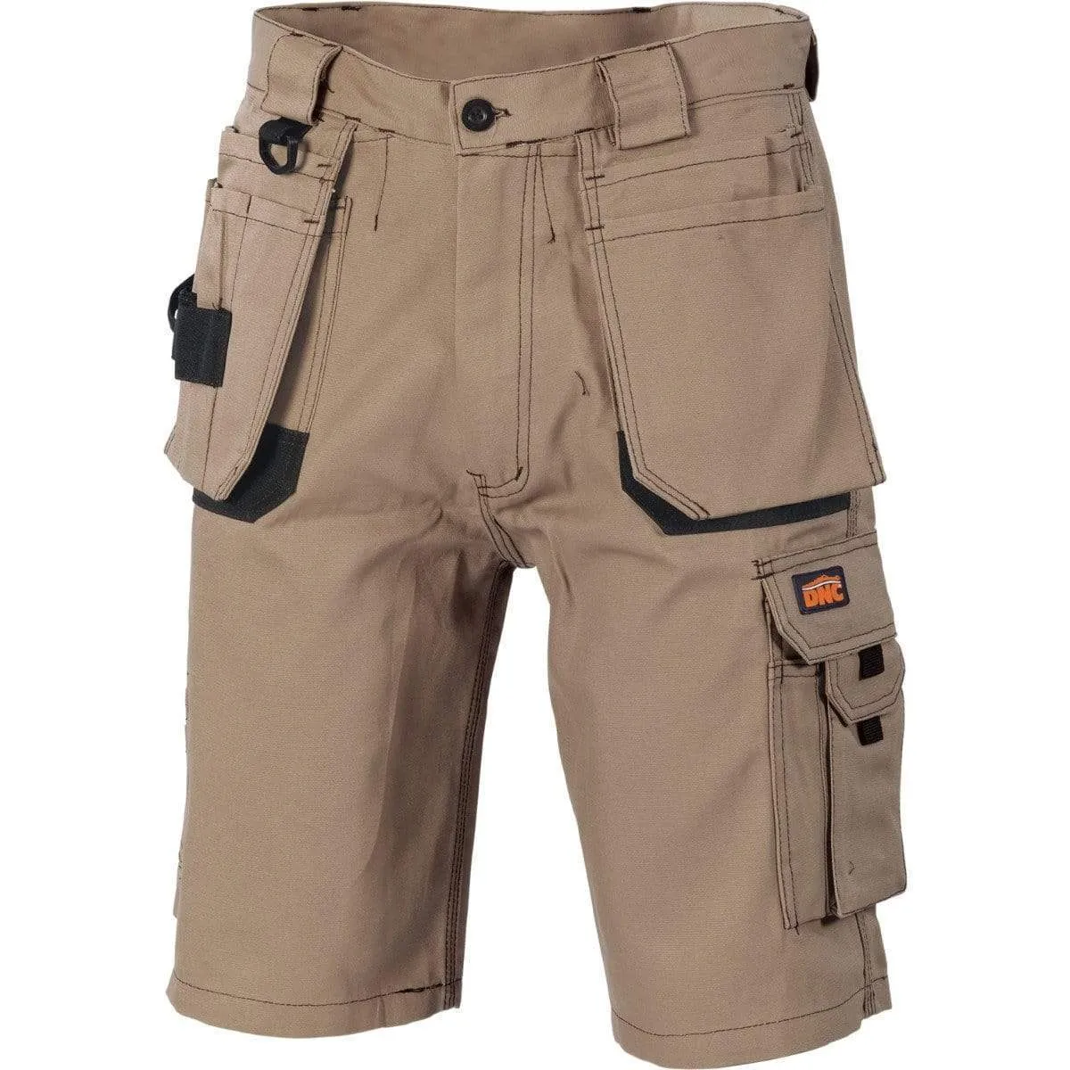 Dnc Workwear Duratex Cotton Duck Weave Tradies Cargo Shorts - With Twin Holster Tool Pocket - 3336