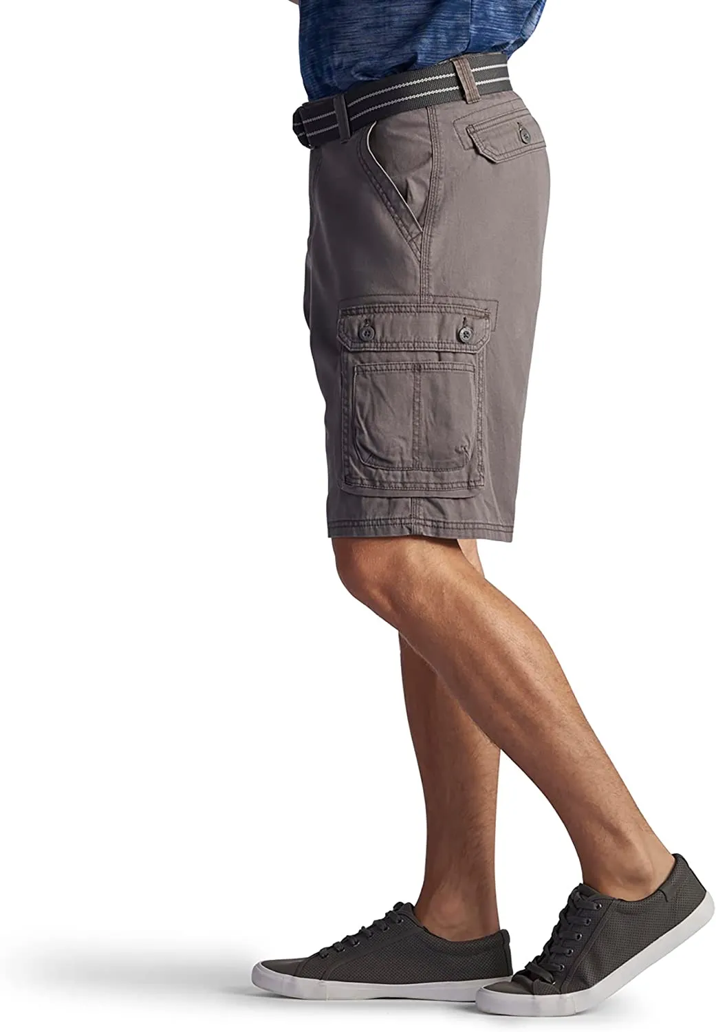 Durable Twill Belted Cargo Shorts