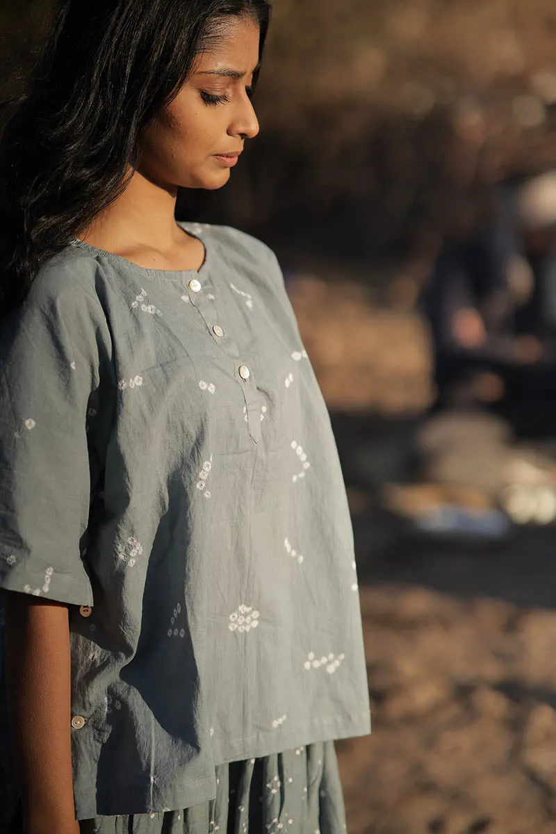 Earthy Elegance Bandhani Top – Handcrafted Tie-Dye Cotton