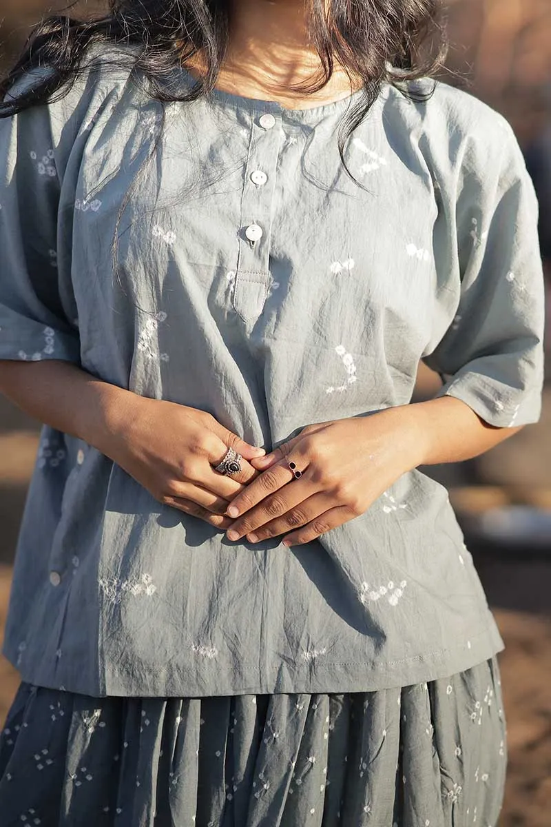 Earthy Elegance Bandhani Top – Handcrafted Tie-Dye Cotton
