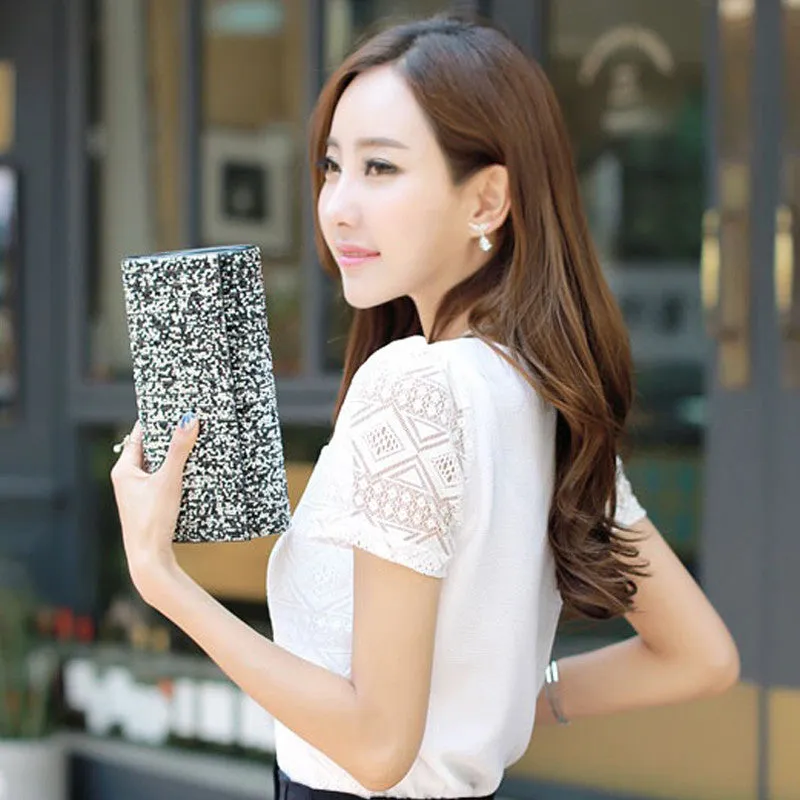 Femme Tops Chiffon Short Sleeve Shirt