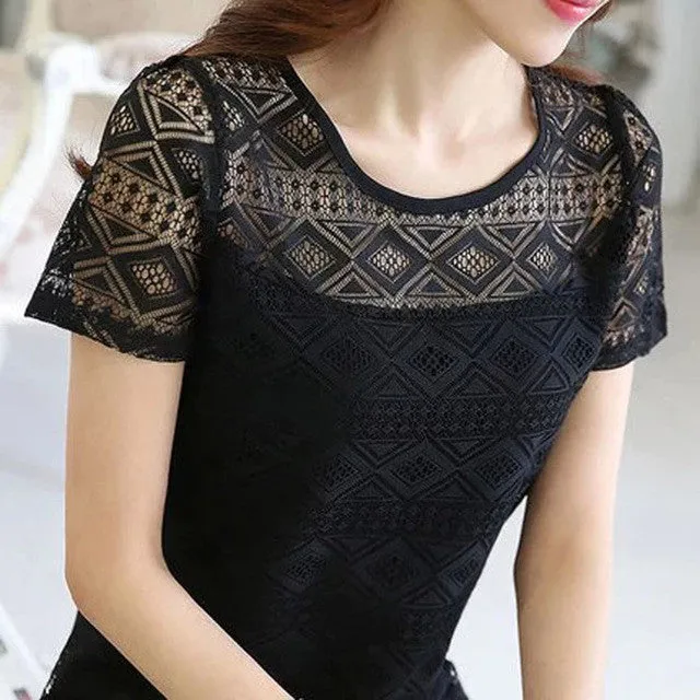 Femme Tops Chiffon Short Sleeve Shirt