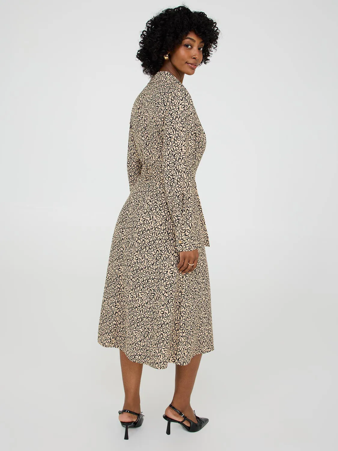 Floral Print Flowy Shirt Dress