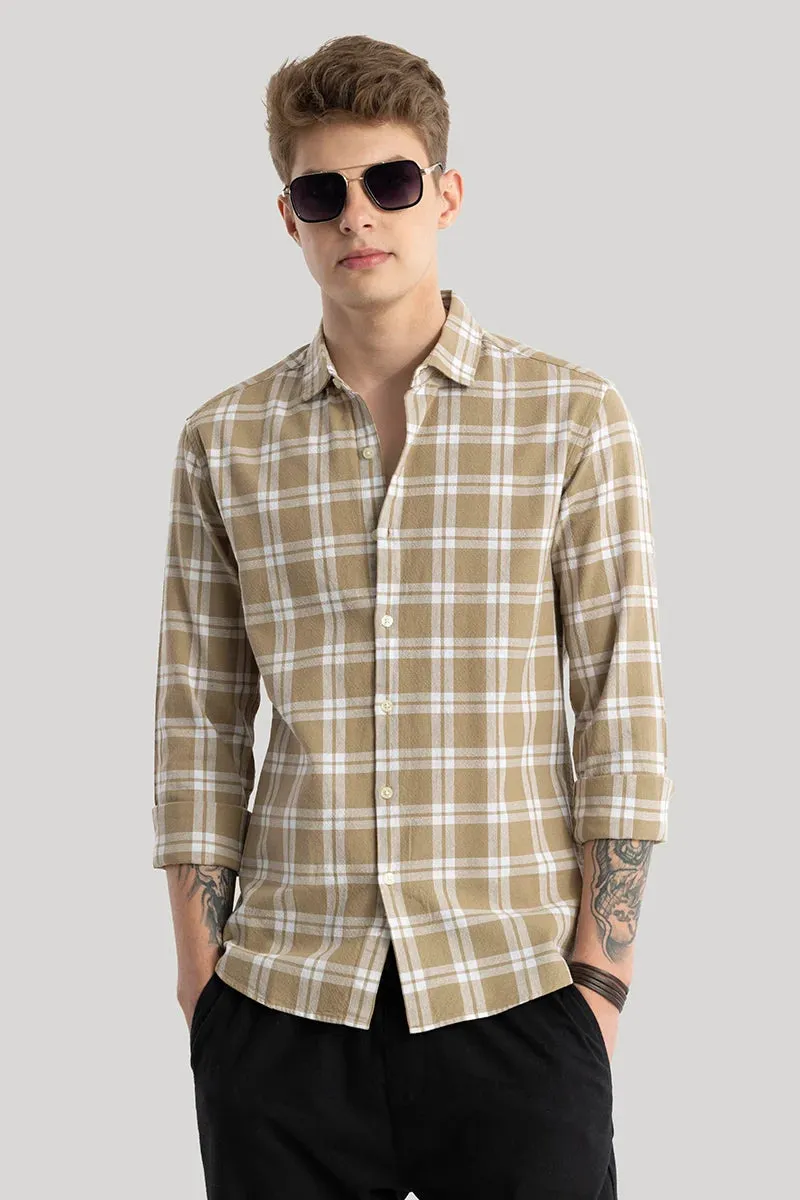 Freydis Light Brown Checks Shirts
