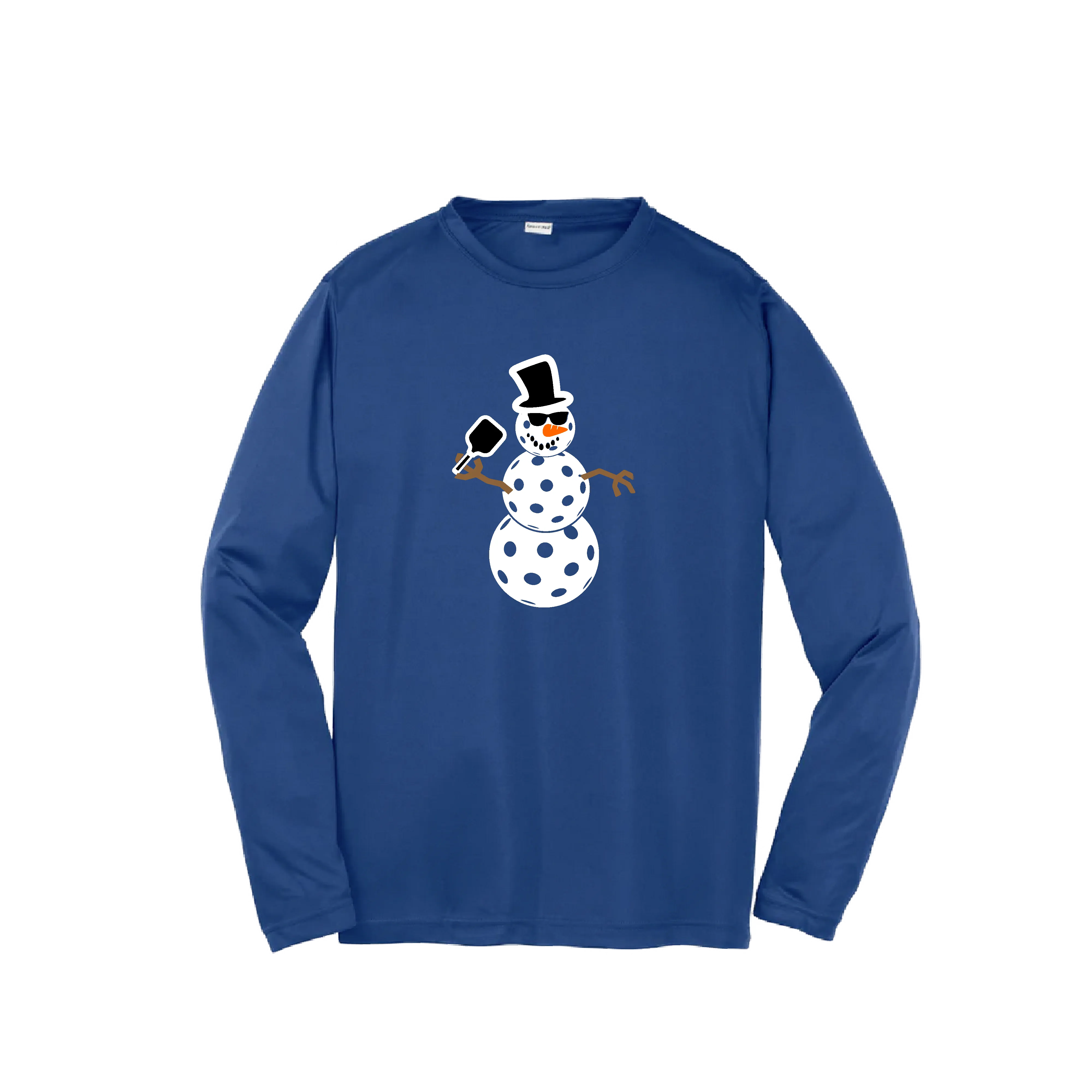 Frosty The Dinking Snowman | Youth Long Sleeve Pickleball Shirts | 100% Polyester