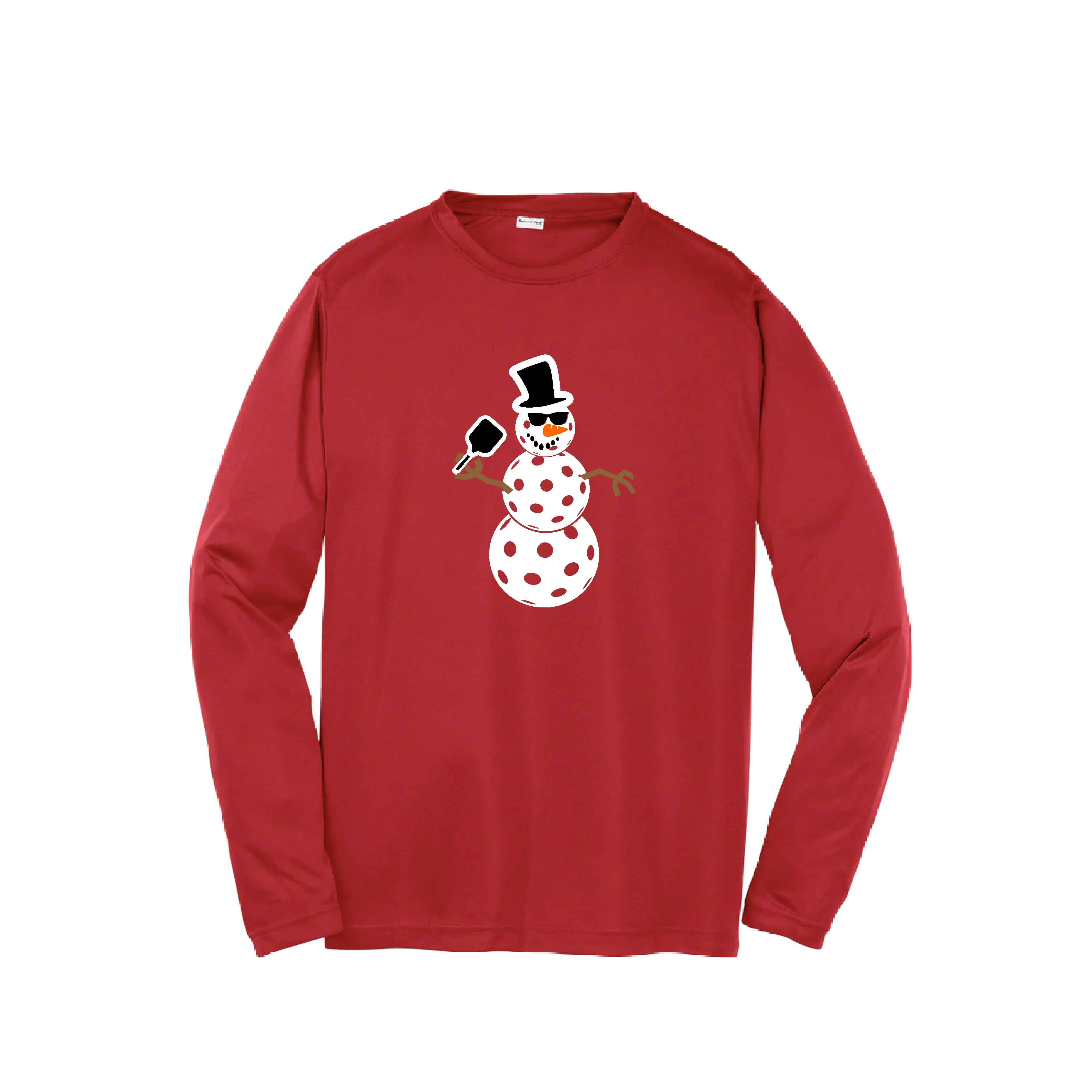 Frosty The Dinking Snowman | Youth Long Sleeve Pickleball Shirts | 100% Polyester