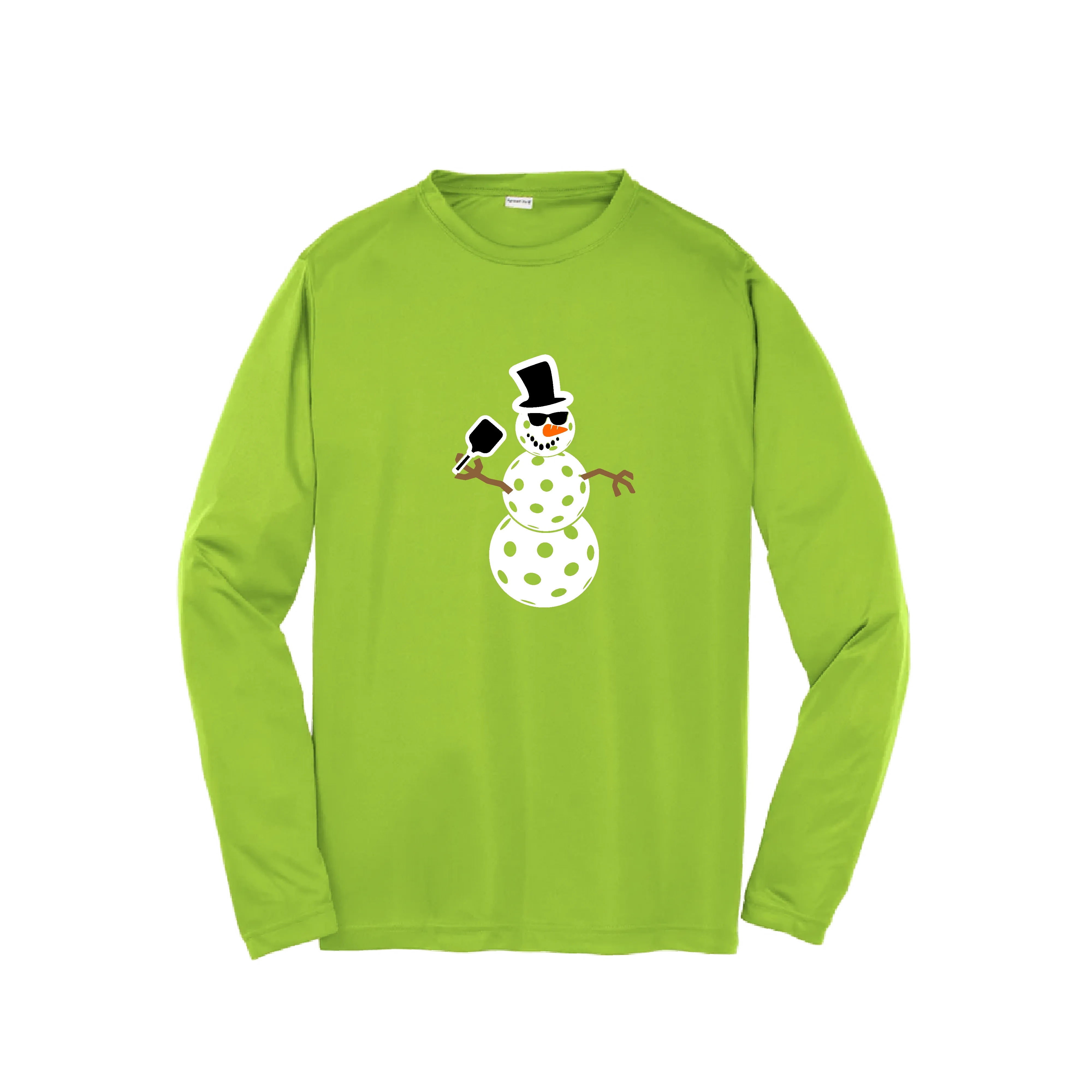 Frosty The Dinking Snowman | Youth Long Sleeve Pickleball Shirts | 100% Polyester
