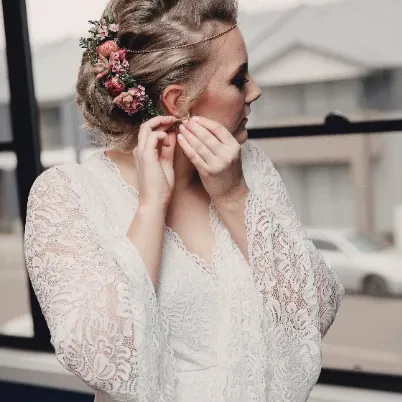Full Lace Bell Sleeves Wedding Maxi Dress in Ivory 1167