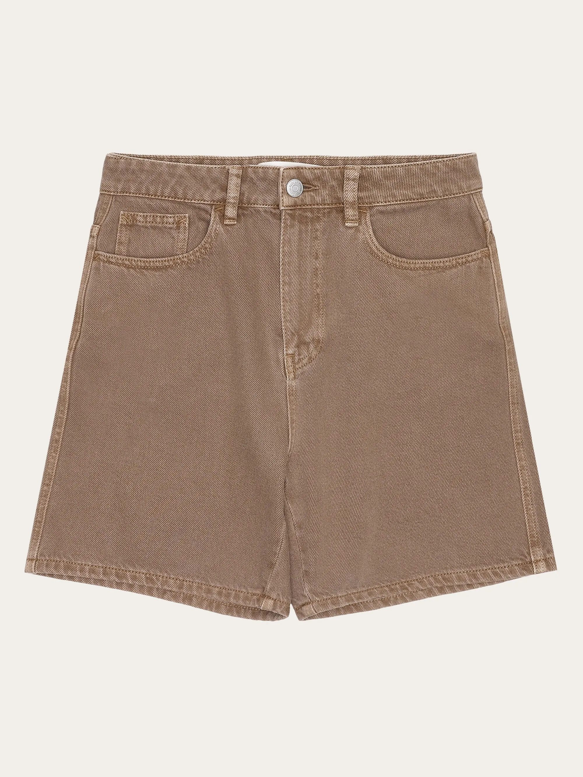 GALE straight mid-rise twill 5-pocket shorts - GOTS/Vegan - Tiramisu