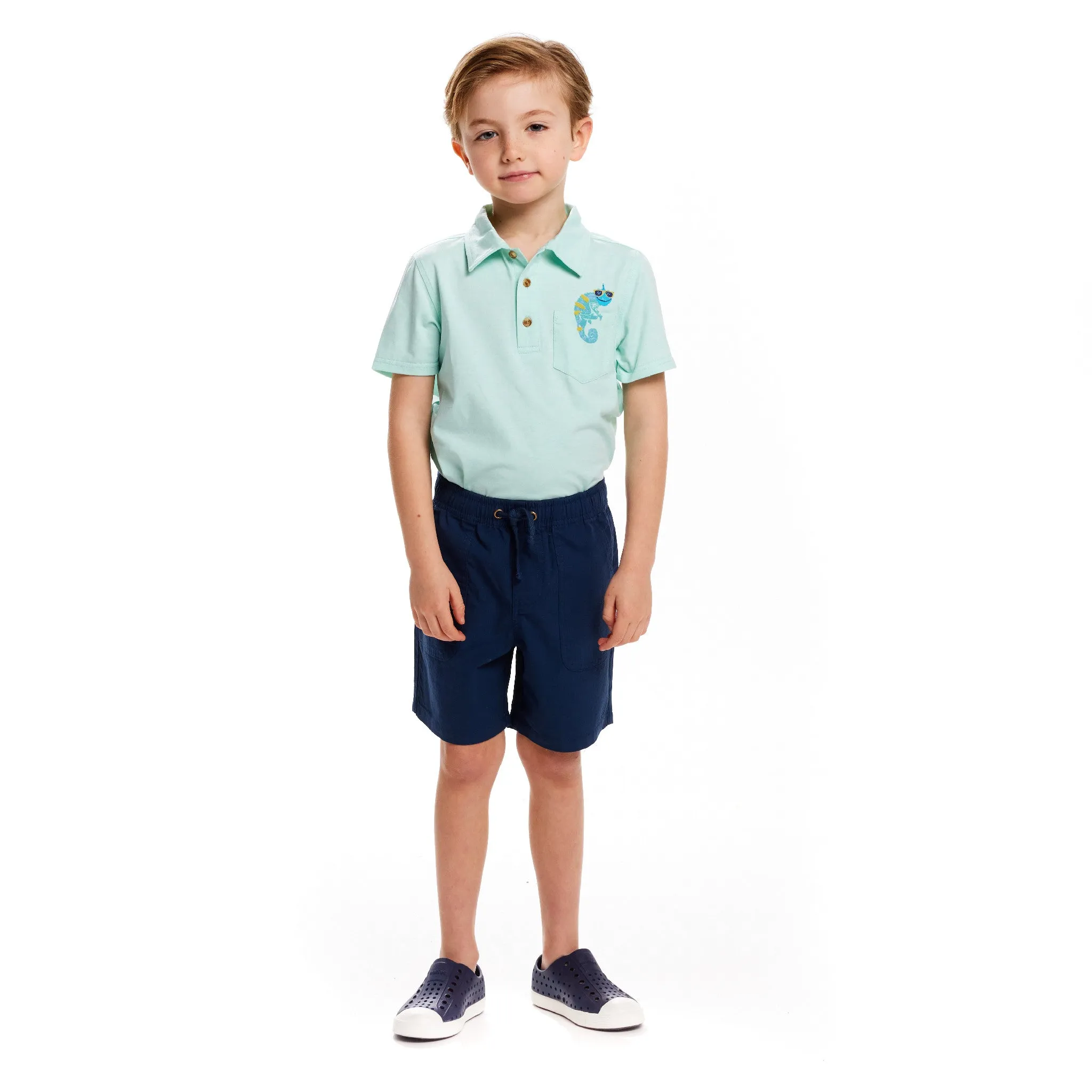 Kids Navy Ripstop Drawstring Shorts