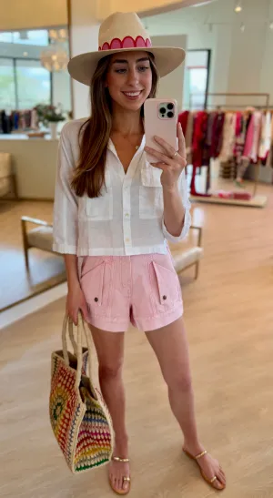 Kim95 Pink Denim Shorts