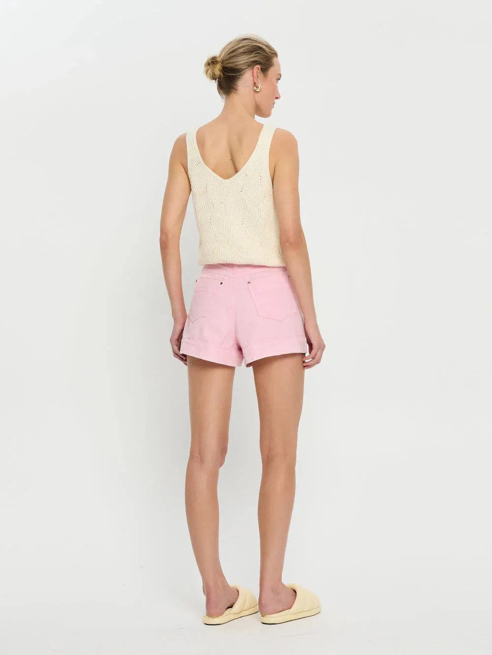 Kim95 Pink Denim Shorts