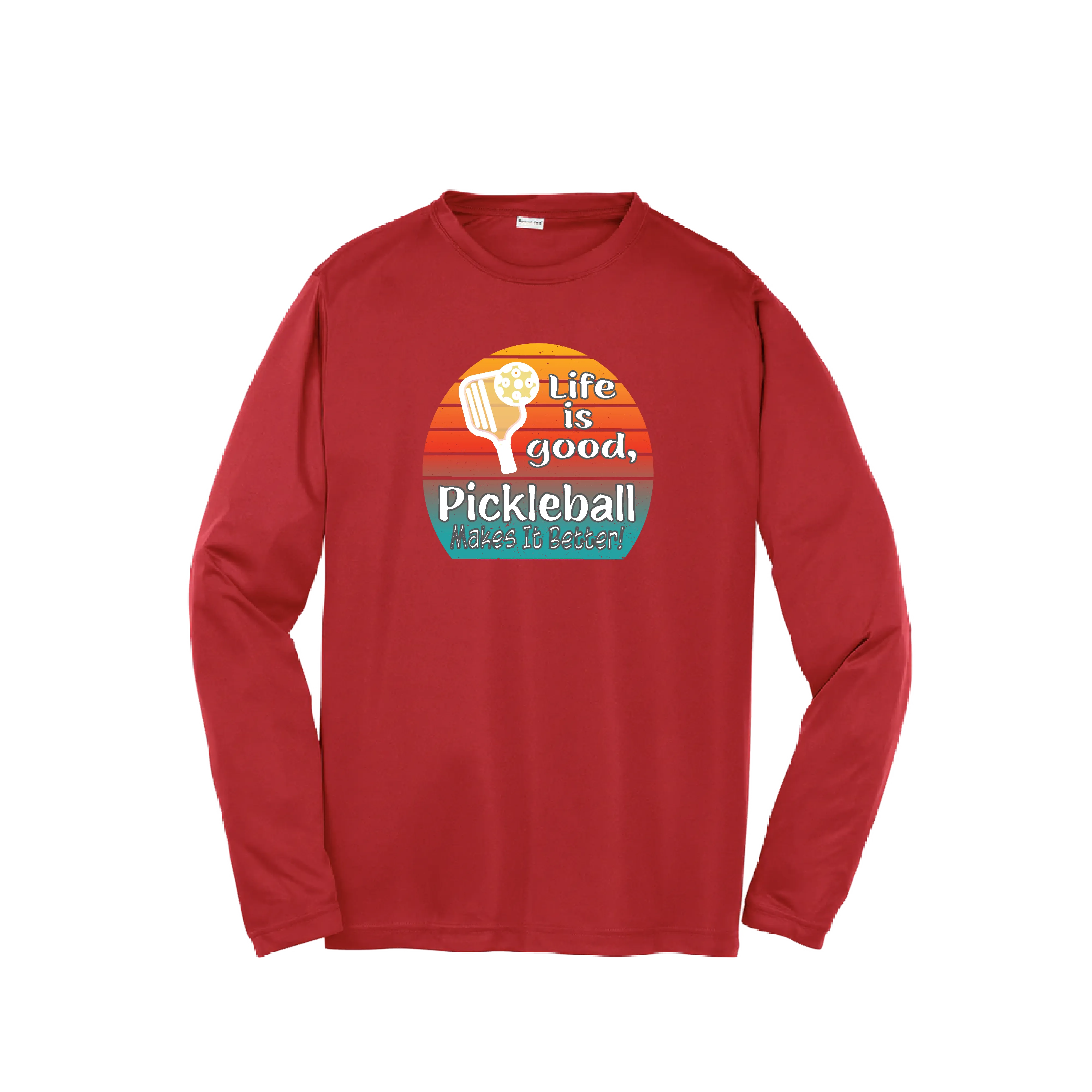 Life is Good Pickleball Makes it Better | Youth Long Sleeve Pickleball Shirts | 100% Polyester