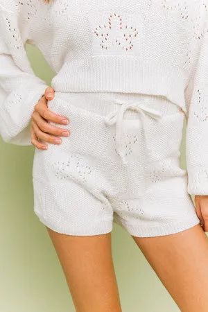 Lightweight White Sweater Short
