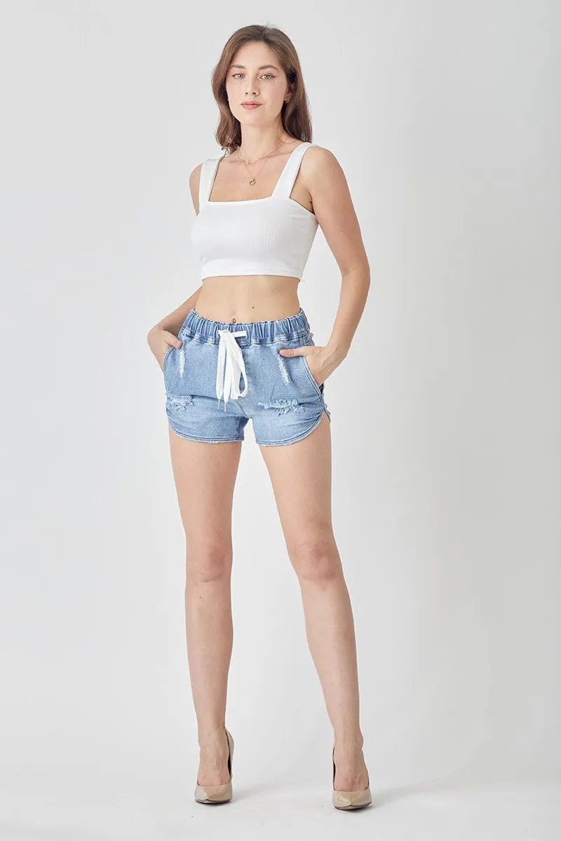 Lindsay Mid-Rise Jogger Shorts • Light