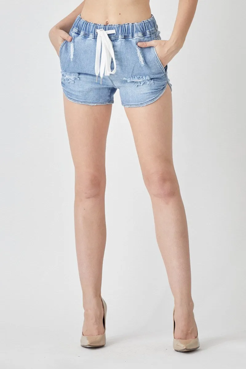 Lindsay Mid-Rise Jogger Shorts • Light