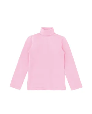 Little Girls Cotton Long Sleeve Basic Turtleneck T-Shirt