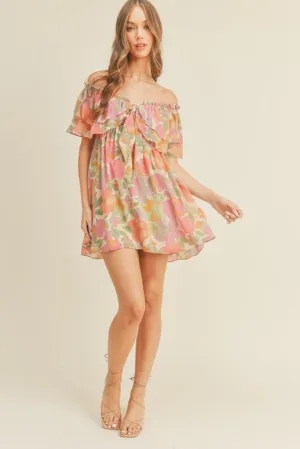 Lush Off Shoulder Floral Print Dress