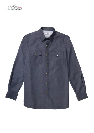Mako Grey Denim Western Overshirt