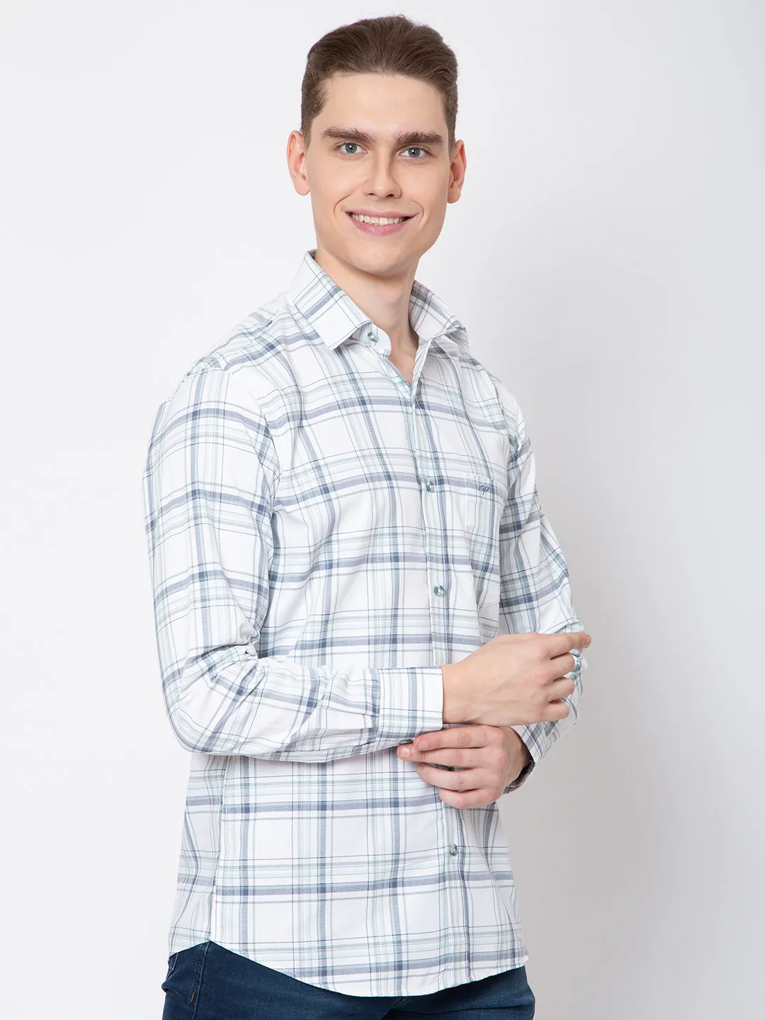 Mens Check Printed Shirt