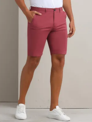 Men's Flat Front Lightweight Summer Business Formal Shorts with Pocket