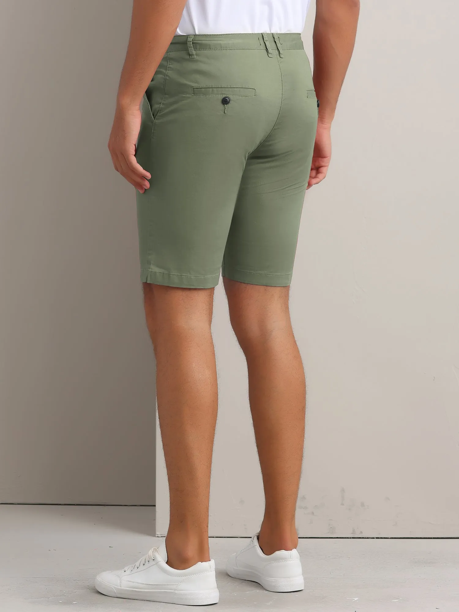 Men's Flat Front Lightweight Summer Business Formal Shorts with Pocket