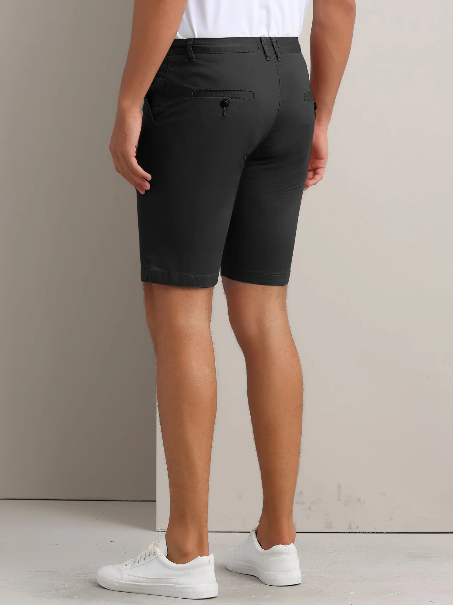 Men's Flat Front Lightweight Summer Business Formal Shorts with Pocket