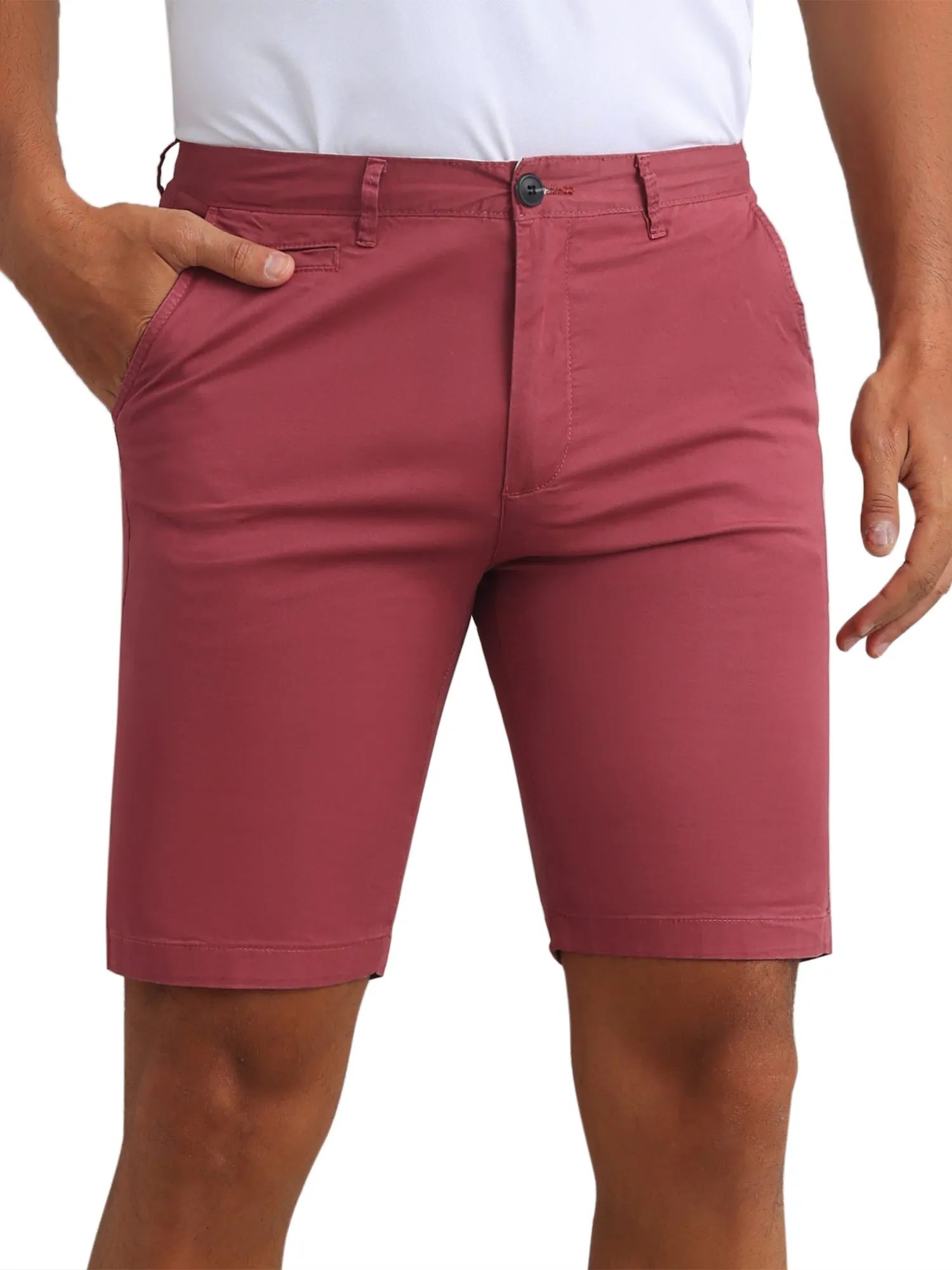 Men's Flat Front Lightweight Summer Business Formal Shorts with Pocket