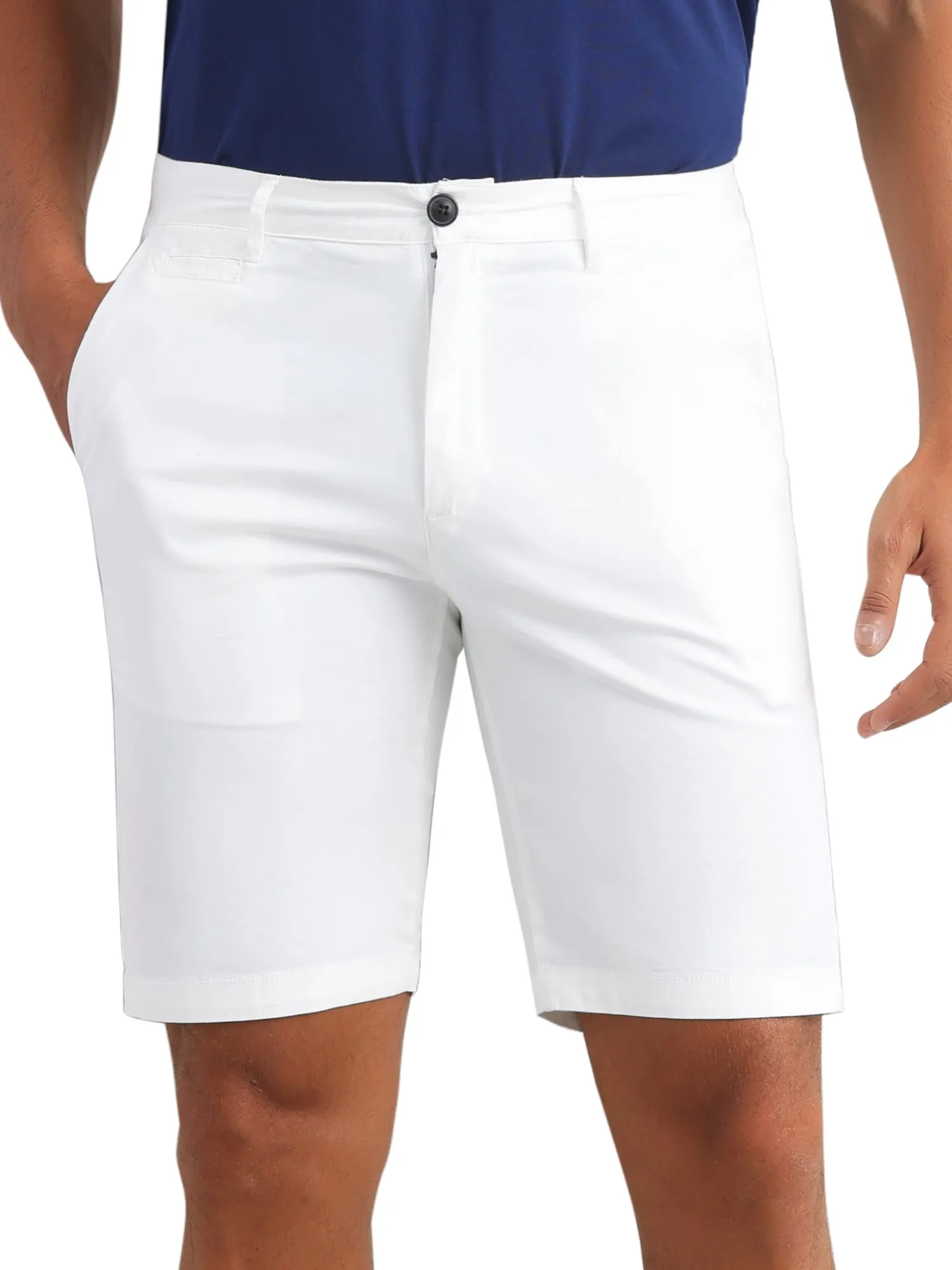 Men's Flat Front Lightweight Summer Business Formal Shorts with Pocket