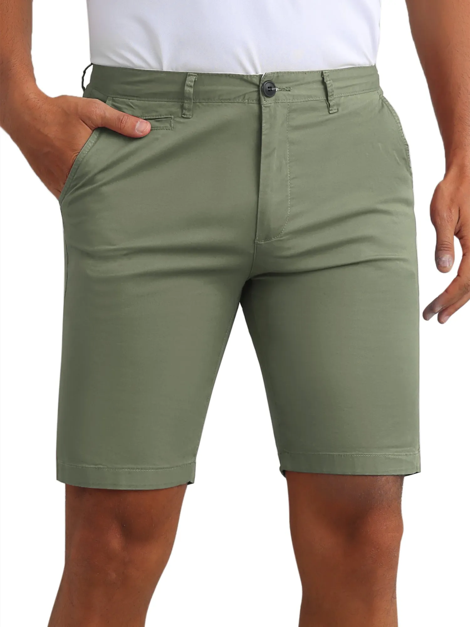 Men's Flat Front Lightweight Summer Business Formal Shorts with Pocket