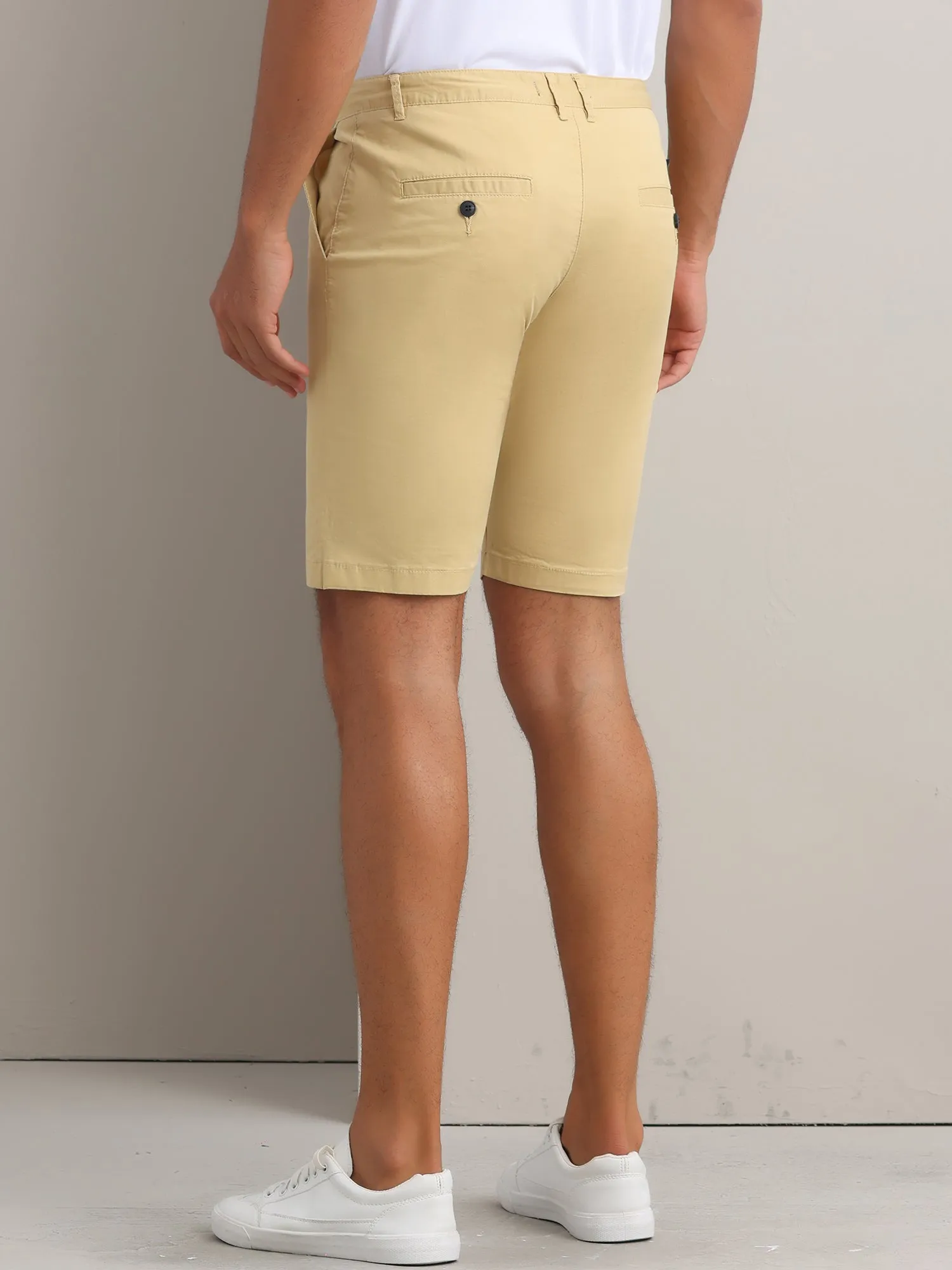 Men's Flat Front Lightweight Summer Business Formal Shorts with Pocket